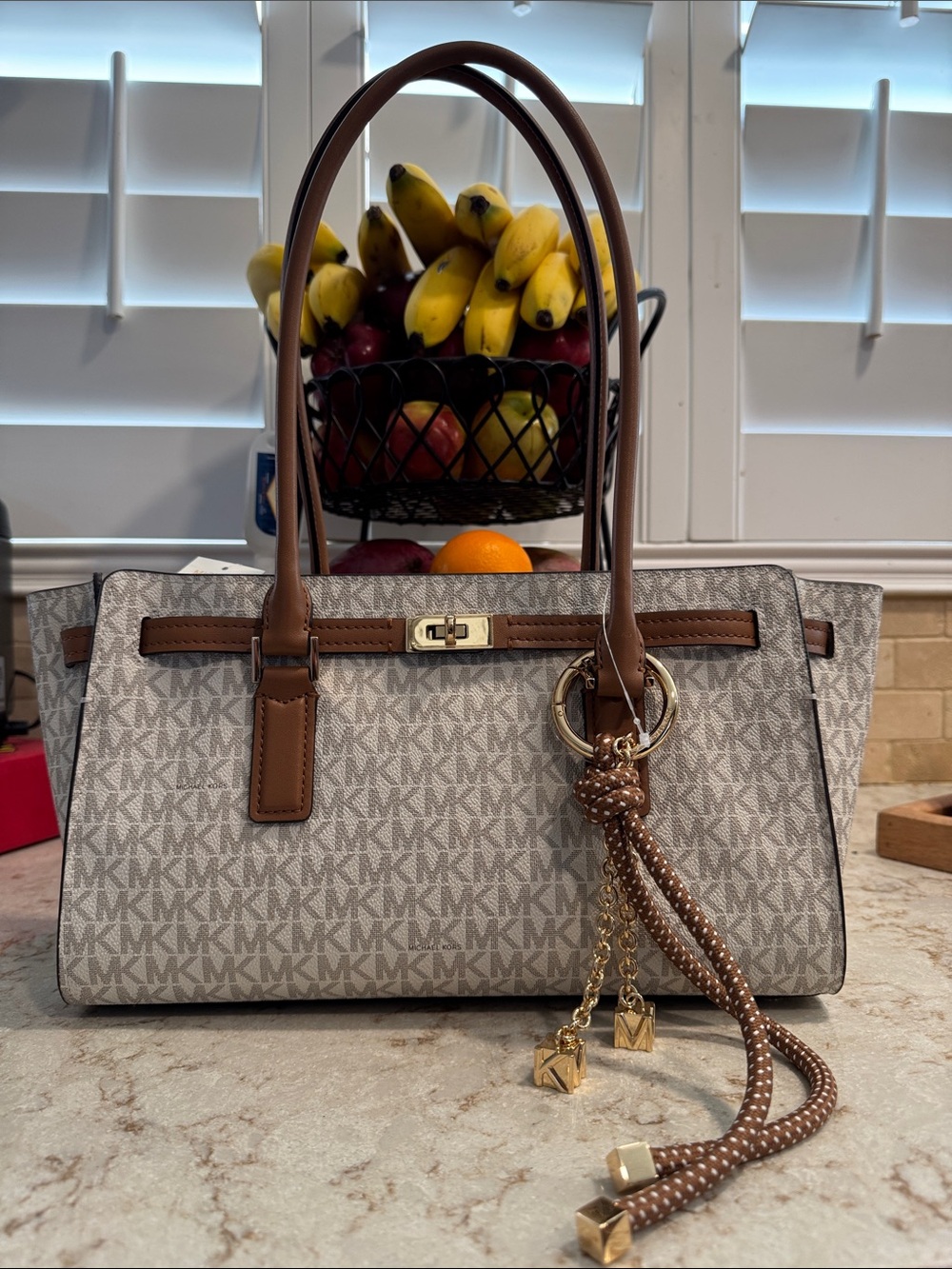 Michael Kors Hamilton Moderne Vanilla Accorm with Gold Hardware